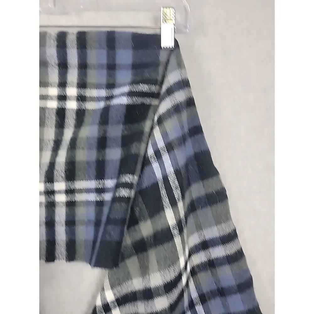 Better Than Cashmere Gray Plaid Fringed Unisex Scarf 68
